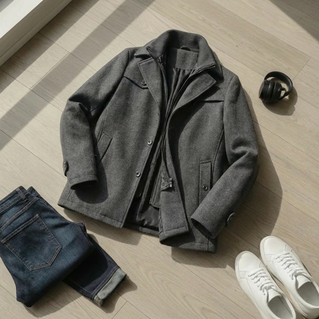 Classic Button Overcoat | Nathan