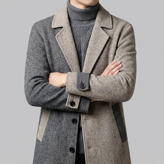 Men’s Two-Tone Tailored Overcoat