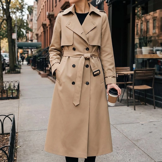 Women’s Double Breasted Trench Coat with Belt