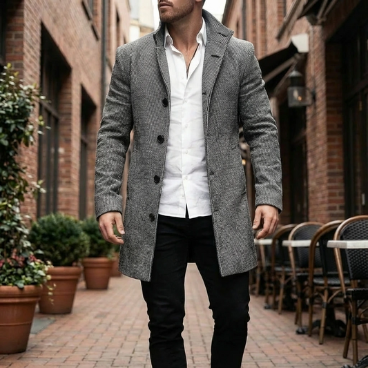 Textured City Overcoat | Adrian