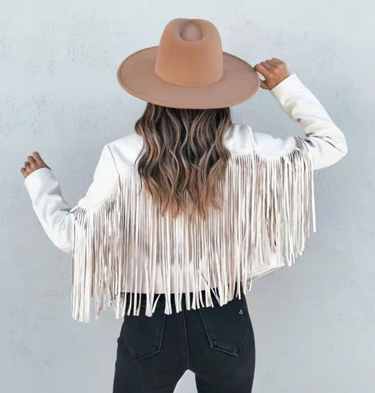 Women’s Cropped Fringe Suede Western Jacket