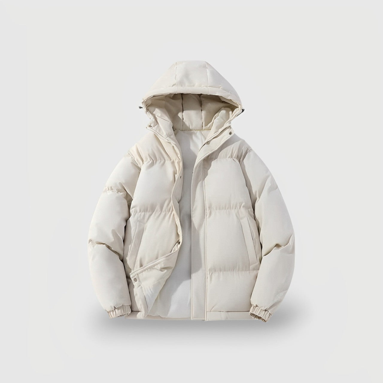 Women's Hooded Winter Puffer Jacket with Zip Front
