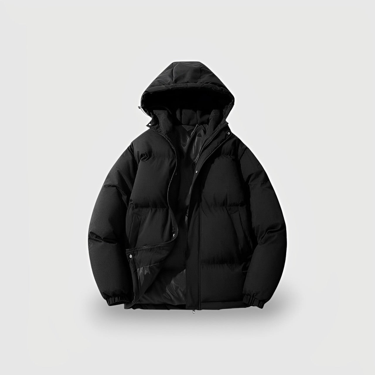 Women's Hooded Winter Puffer Jacket with Zip Front