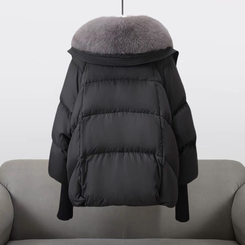 Women’s Winter Puffer Jacket with Faux Fur Hood