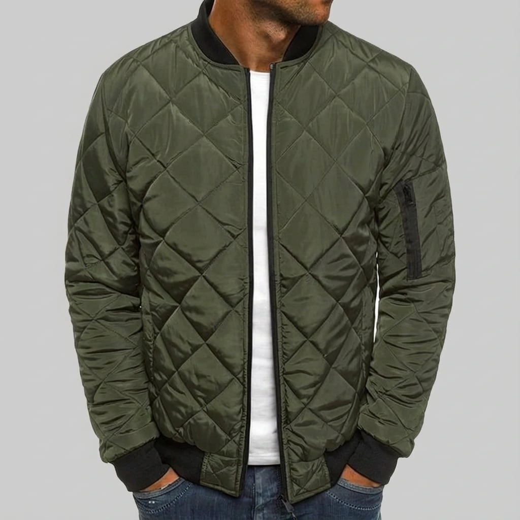 Quilted Zip Bomber Jacket | Wlliam