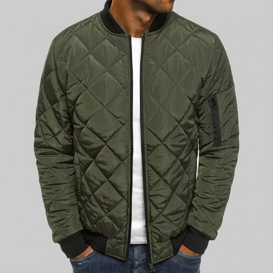 Quilted Zip Bomber Jacket | Wlliam