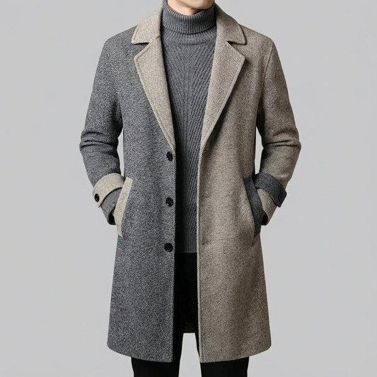 Men’s Two-Tone Tailored Overcoat