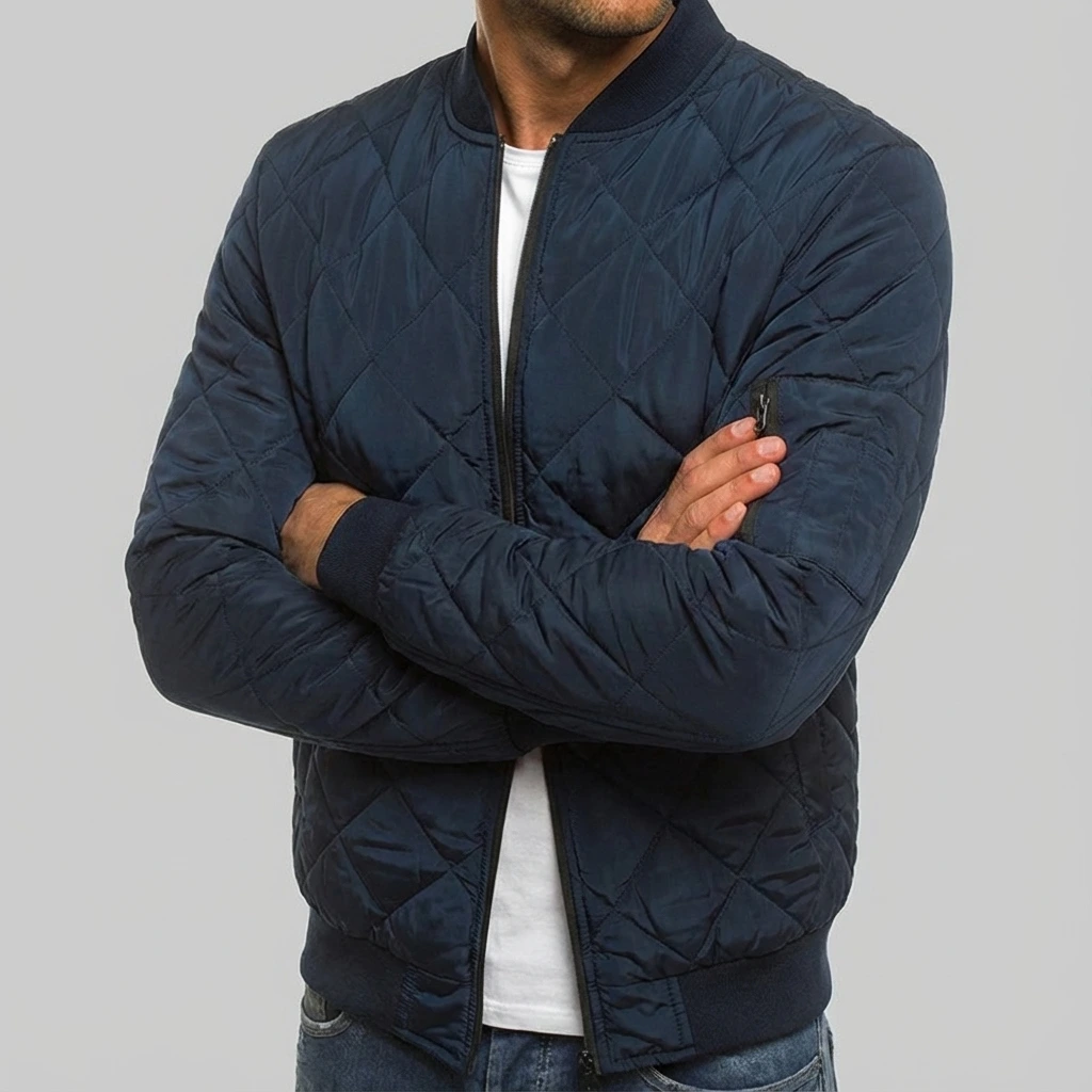Quilted Zip Bomber Jacket | Wlliam