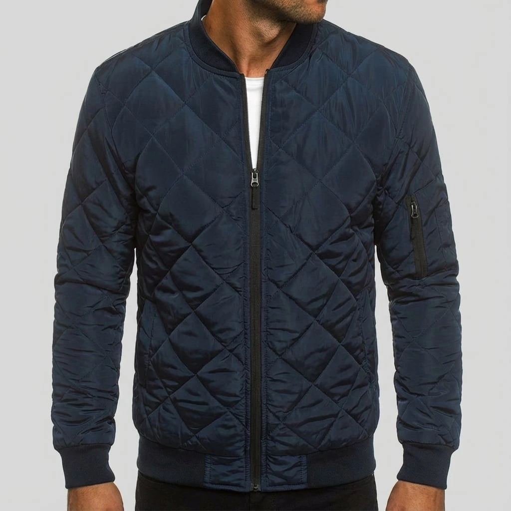 Quilted Zip Bomber Jacket | Wlliam