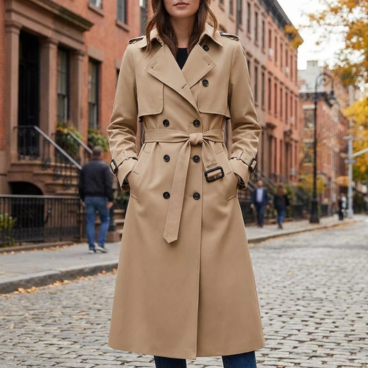 Women’s Double Breasted Trench Coat with Belt