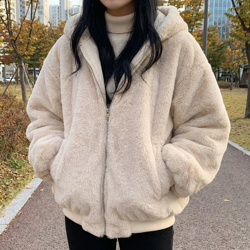 Women’s Plush Zip Up Fleece Jacket with Pockets