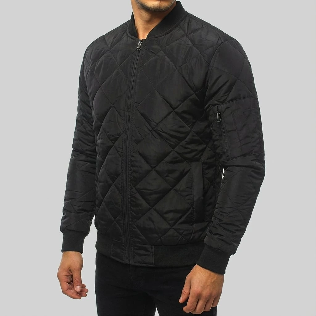 Quilted Zip Bomber Jacket | Wlliam