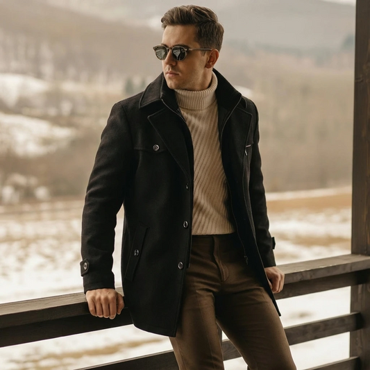 Classic Button Overcoat | Nathan