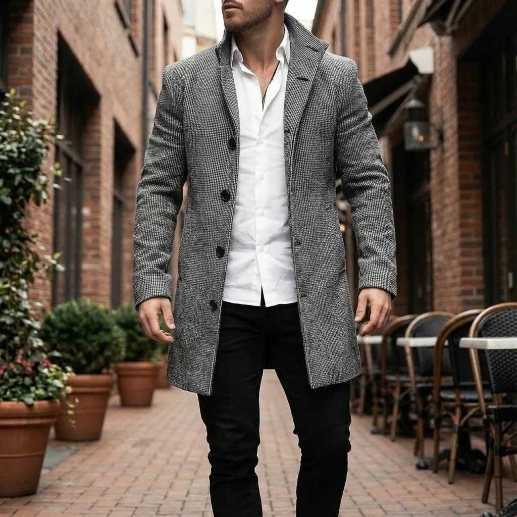 Textured City Overcoat | Adrian
