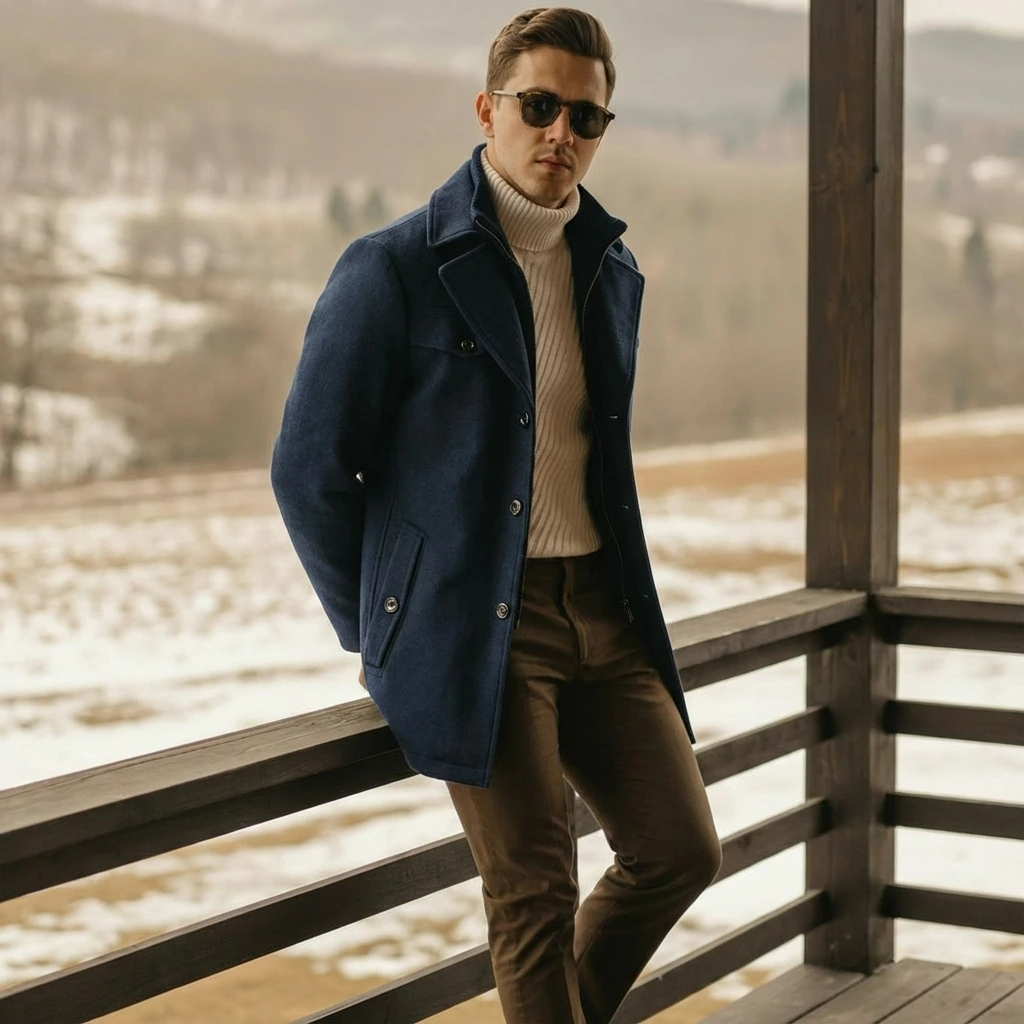 Classic Button Overcoat | Nathan