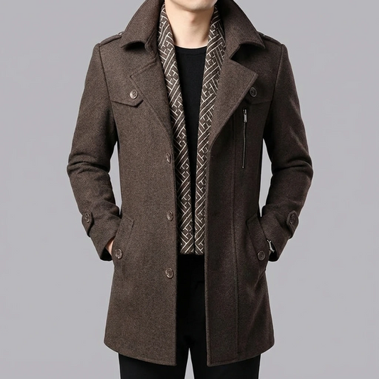Tailored Button Front Overcoat | Dave