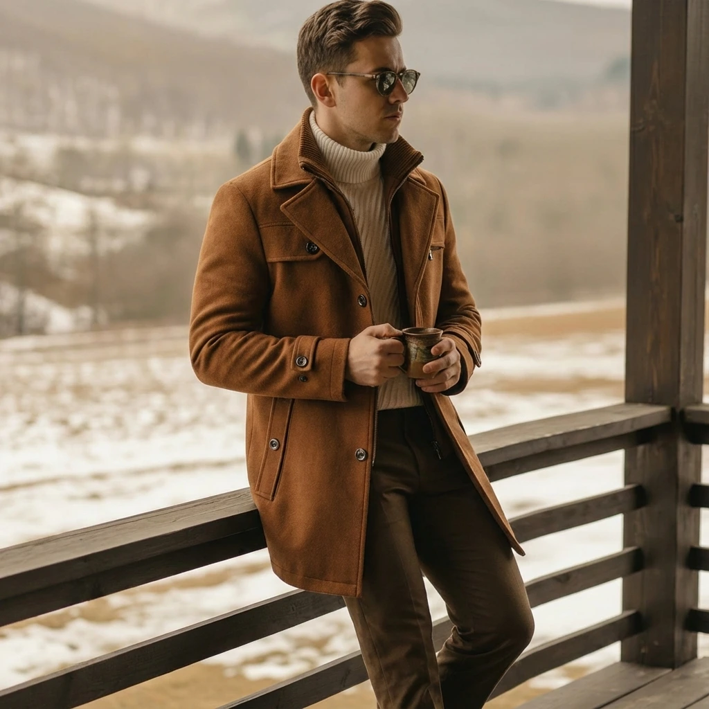 Classic Button Overcoat | Nathan