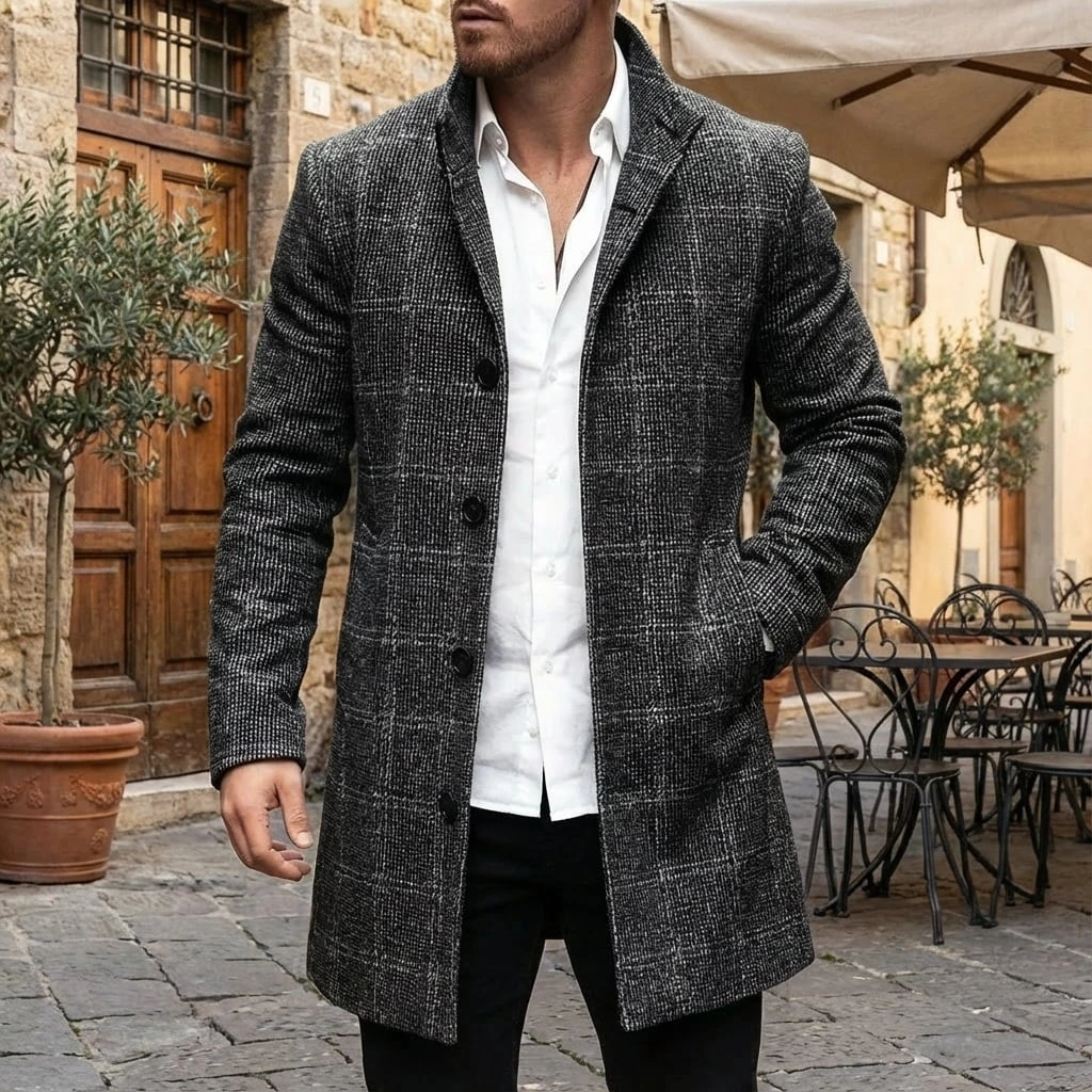 Textured City Overcoat | Adrian