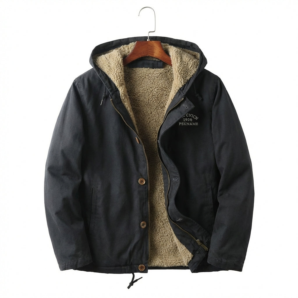 Men’s Hooded Sherpa-Lined Utility Jacket