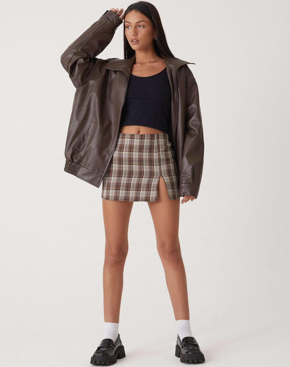 Women’s Oversized Leather Bomber Jacket