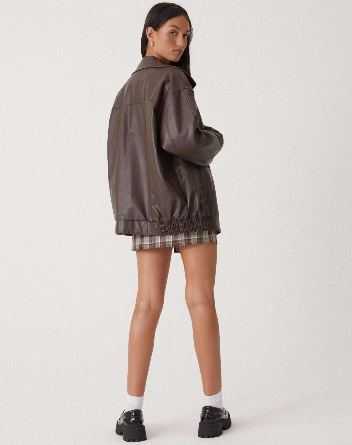 Women’s Oversized Leather Bomber Jacket